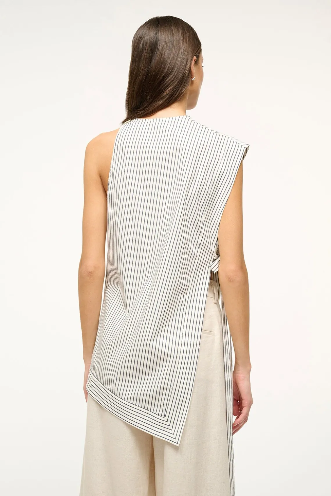 SAWYER TOP IVORY MICRO STRIPE