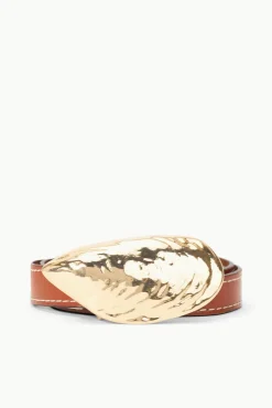 SHELL BUCKLE BELT TAN