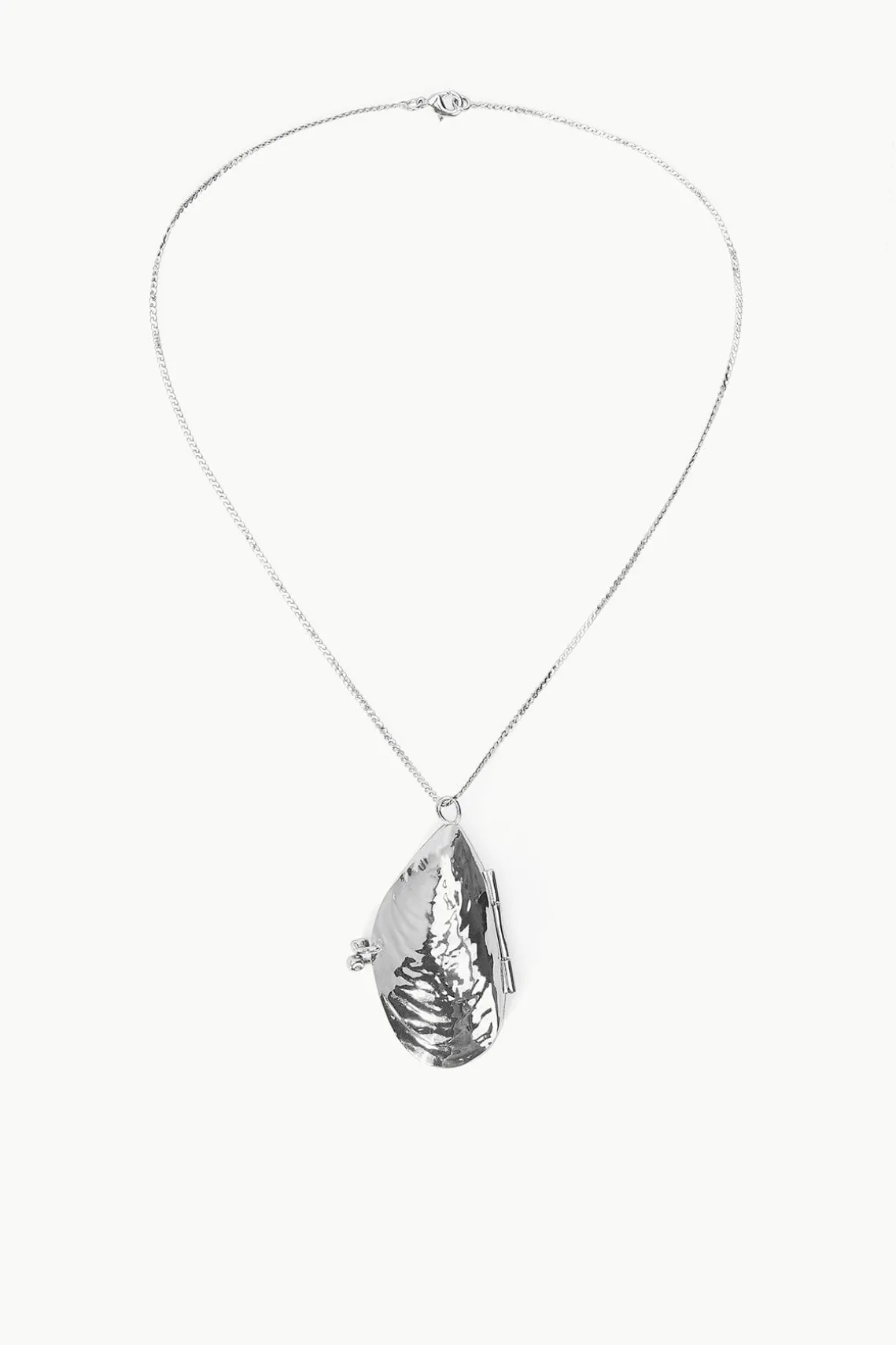 SHELL PILL CASE NECKLACE SILVER