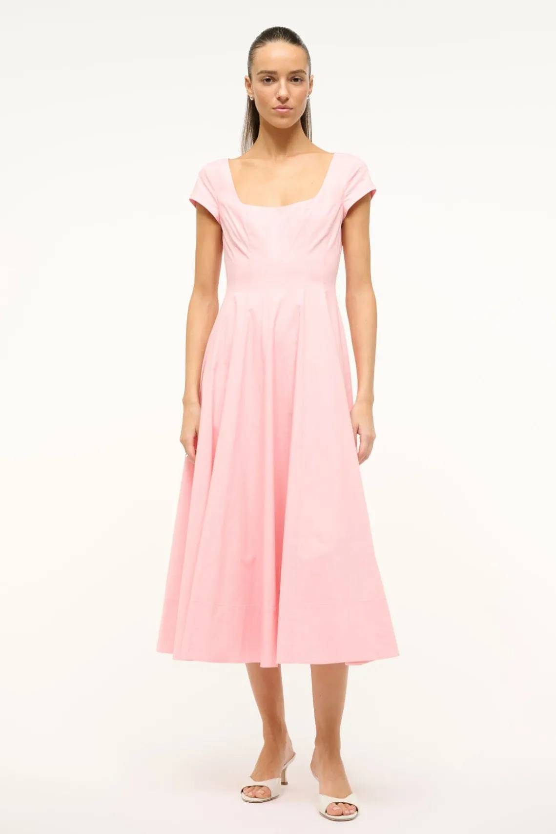 SHORT SLEEVE WELLS DRESS PEARL PINK