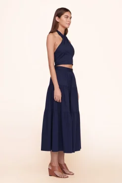 SMOCKED KAI TOP  NAVY