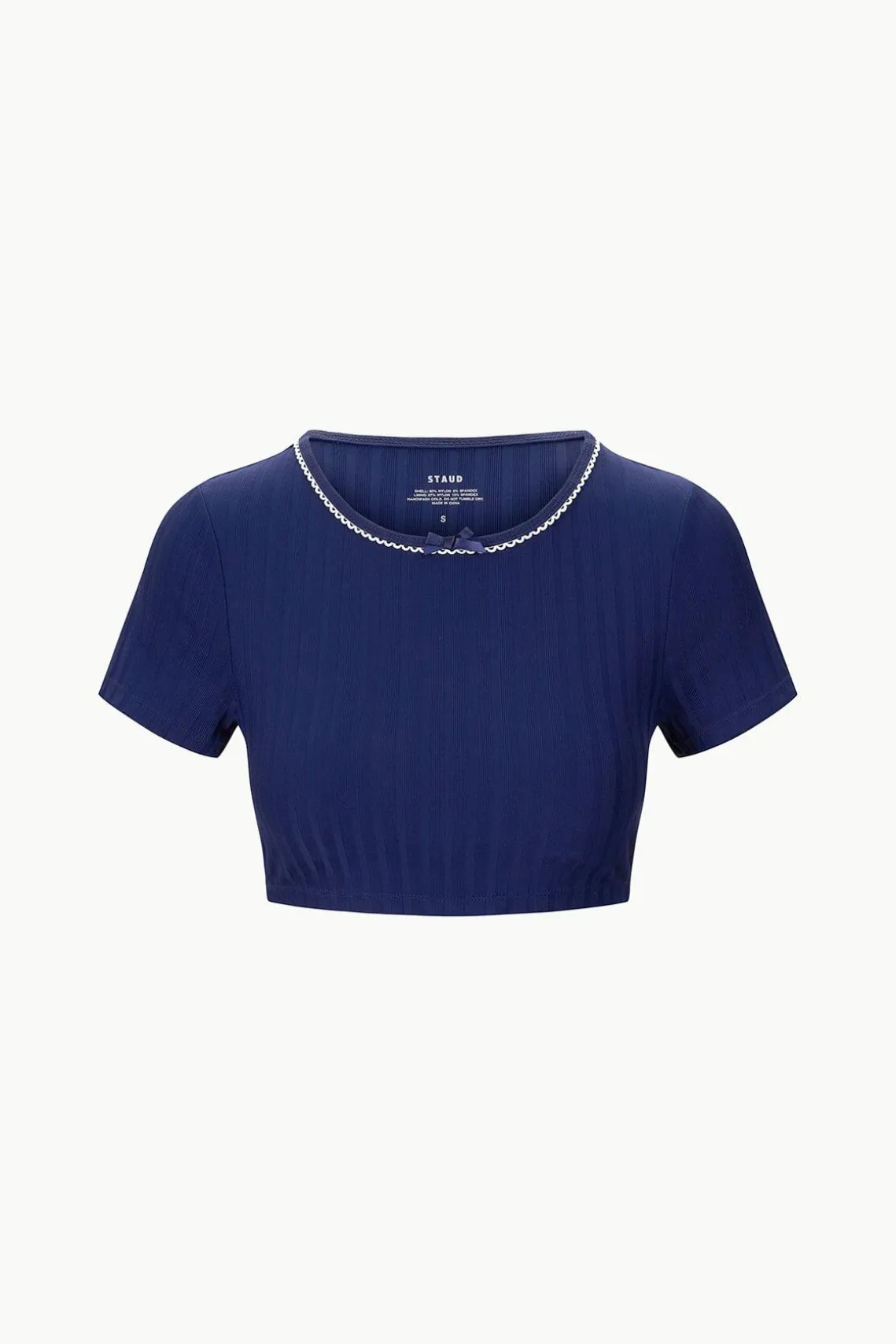 SOLEIL SWIM TOP NAVY WHITE