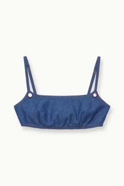 STAUD + WRANGLER THE JEAN BIKINI TOP DARK RINSE