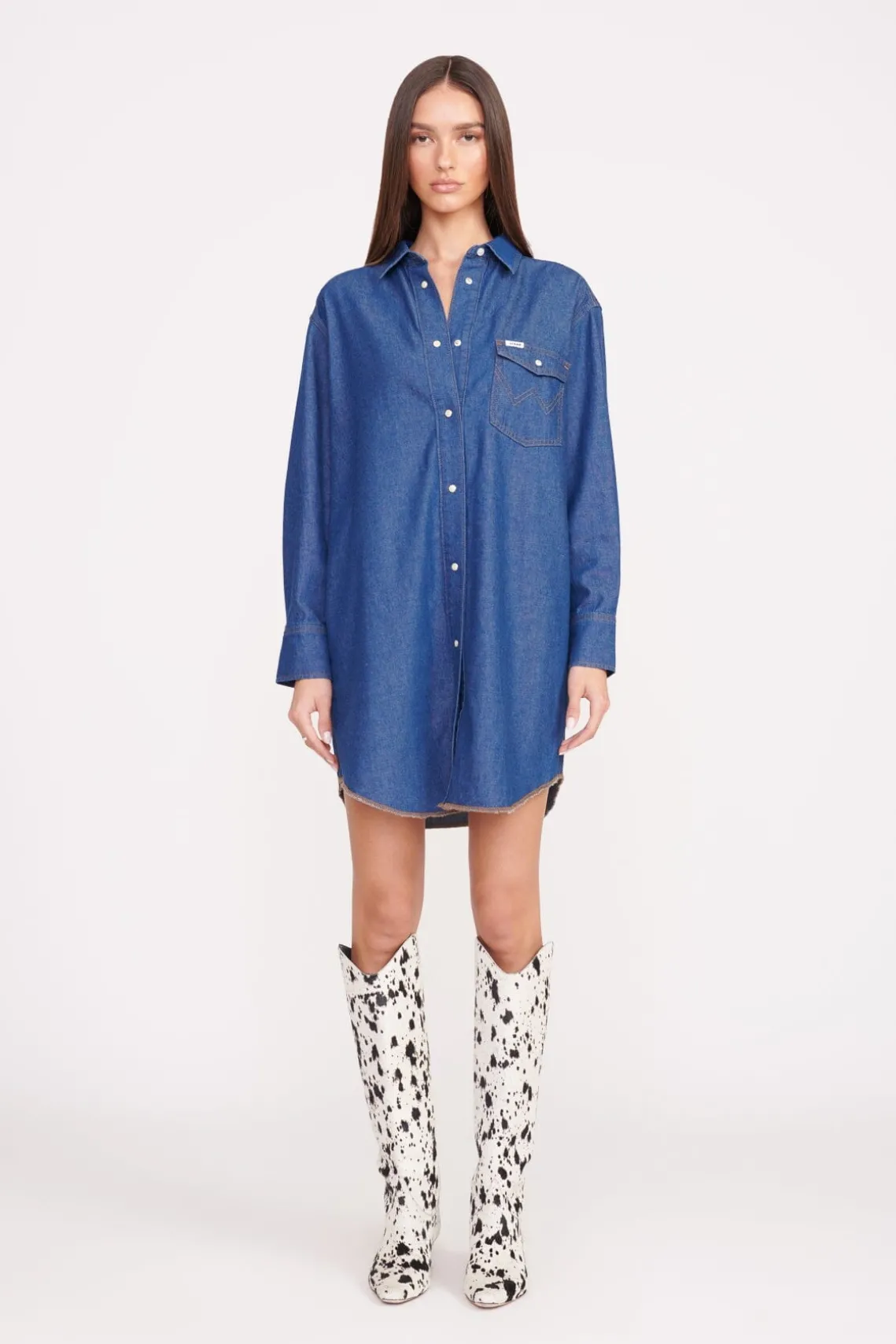 STAUD + WRANGLER THE OVERSIZED WESTERN DARK RINSE