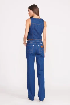 STAUD + WRANGLER THE VEST DARK RINSE