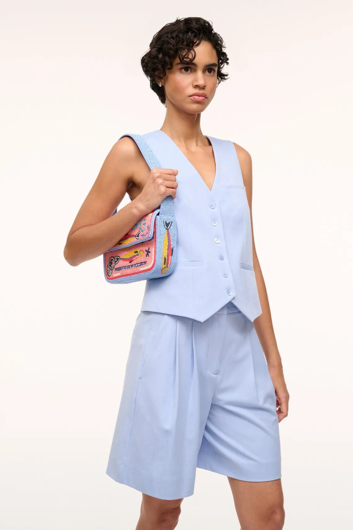 TOMMY BEADED BAG STAUDINES PINK