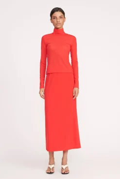 TREY SKIRT RED ROSE
