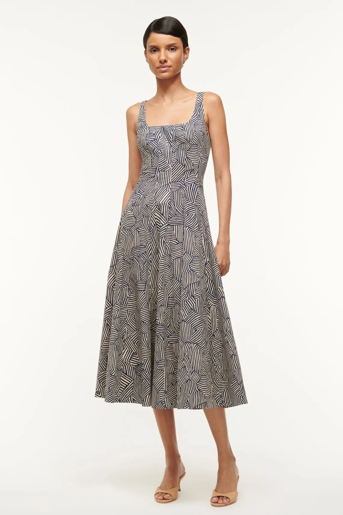 WELLS DRESS NAVY MOSAIC