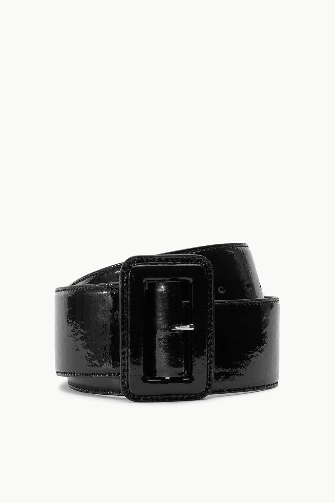 WIDE WAIST BELT BLACK PATENT